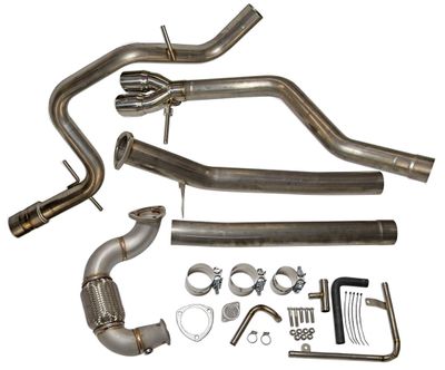 Jetta TDI (2015 Sedan) Max Performance Exhaust Kit (tuning required, not included) Straight Pipe Image 0